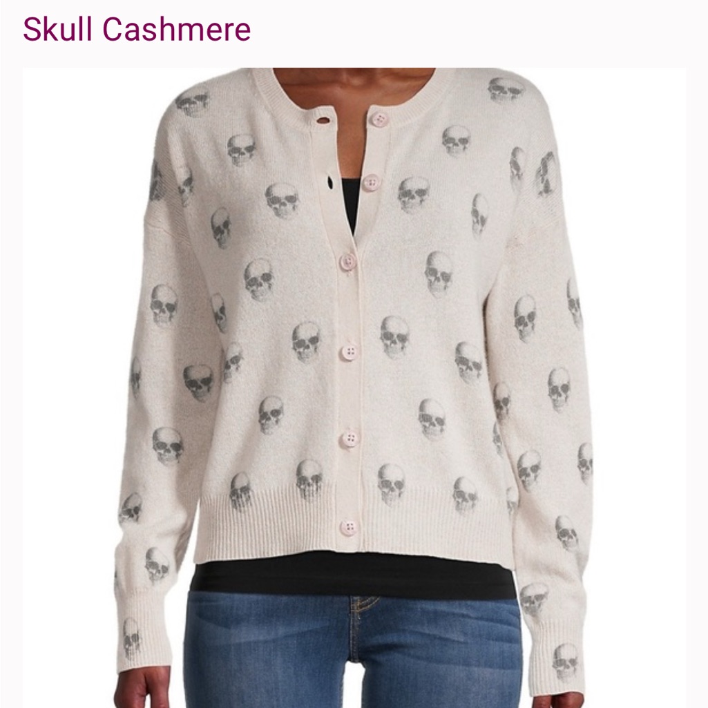 Skull Cashmere Ivory Skull Cardigan Szm